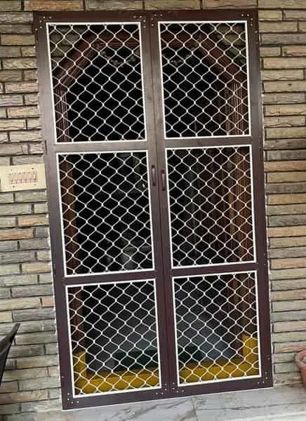 High Profile Grill and Mesh Double Doors